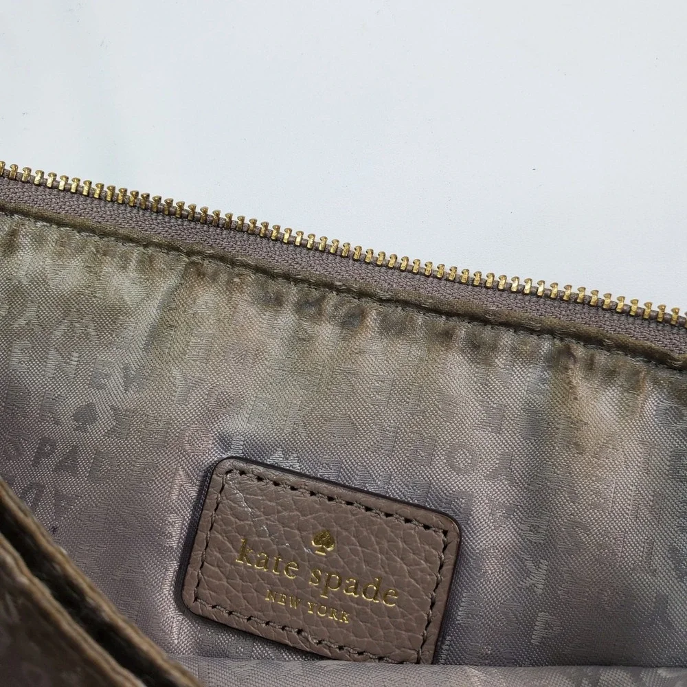 Kate Spade New York Leila Womens Leather‎ Triple Gusset Crossbody Bag Taupe Nude